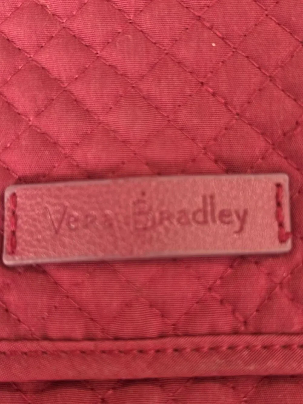 Vera Bradley Quilted Crossbody Organizer Bag Burgundy Plum Floral Interior - Picture 7 of 13